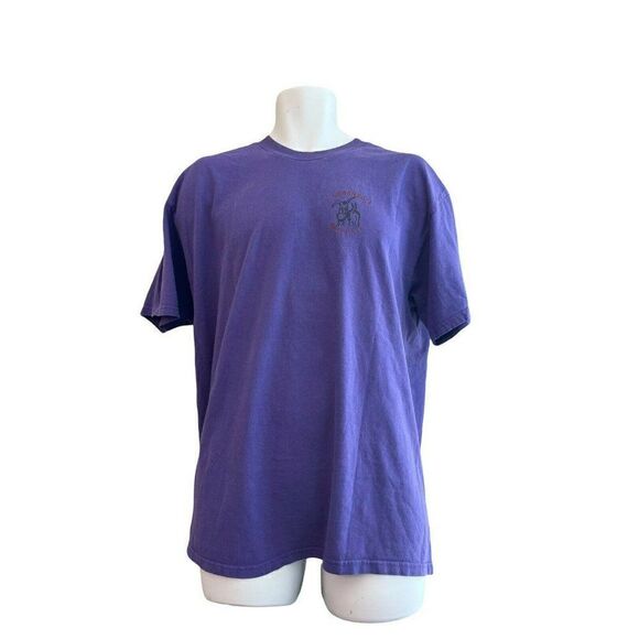 Vtg XL Lorenzo's Roseville CA Mexican Restaurant Shirt Donkey Riding Motorcycle - Picture 2 of 5